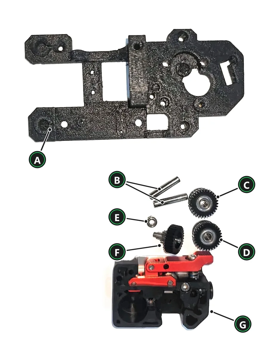 Step 1, gear stage parts: For the first stage you need these parts: