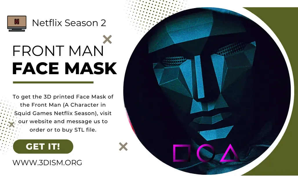 Viral 3D Printed Front Man Face Mask | Squid Games