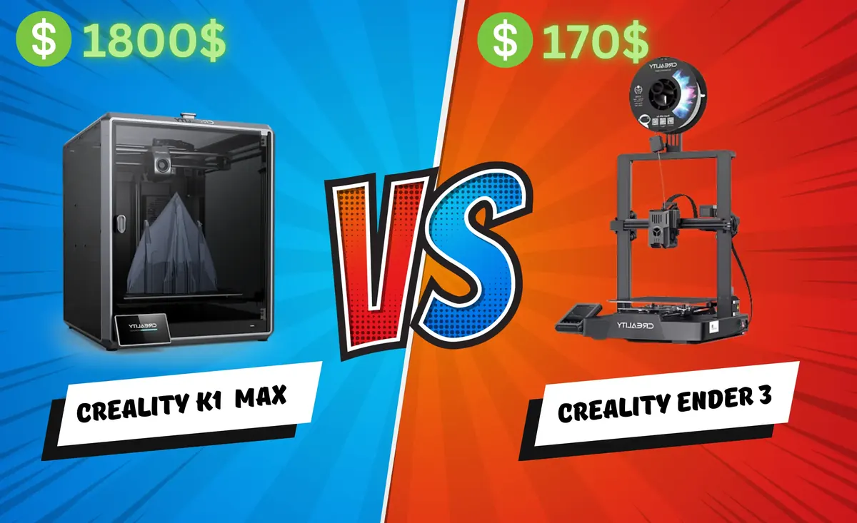 Creality Ender 3 ($170) vs Creality K1 Max ($1800) | 3D Printers Comparison