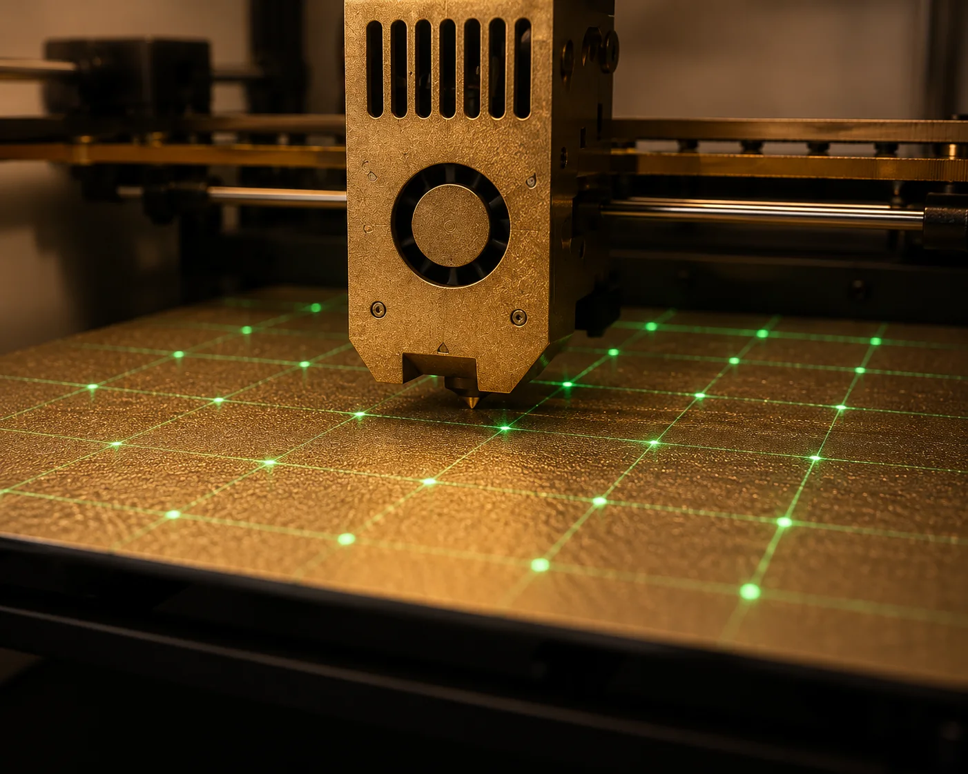 QALAM automatic bed leveling probe over the build plate