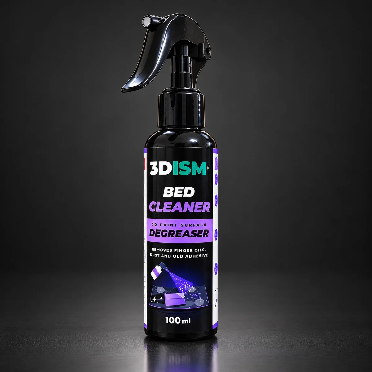 3DISM Bed Cleaner & Degreaser 100 ml spray bottle, purple label