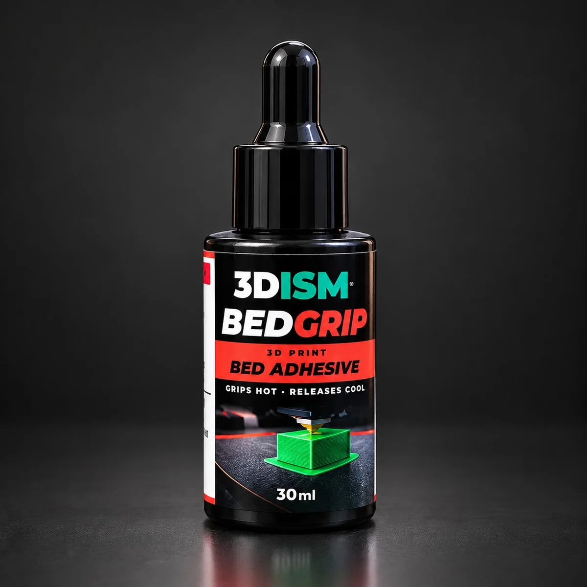 3DISM BedGrip 3D print bed adhesive 30 ml dropper bottle, orange label
