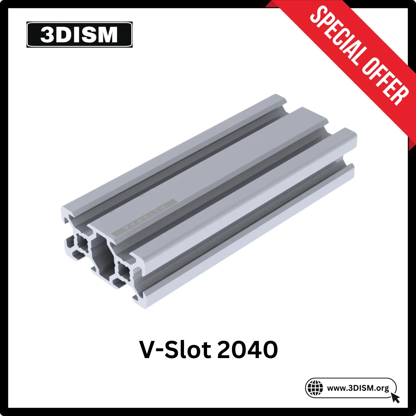 V-Slot 2040 Aluminum Extrusion Profiles for 3D Printers & CNCs