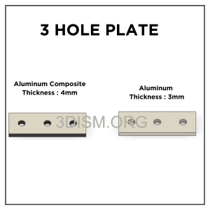 3 hole Plate Material Aluminum Composite Thickness 3mm & 4mm
