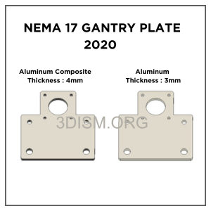 NEMA 17 gantry plate 2020 Aluminum Thickness 4mm & 3mm