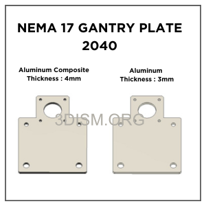 NEMA 17 gantry plate 2040 Aluminum Thickness 4mm & 3mm